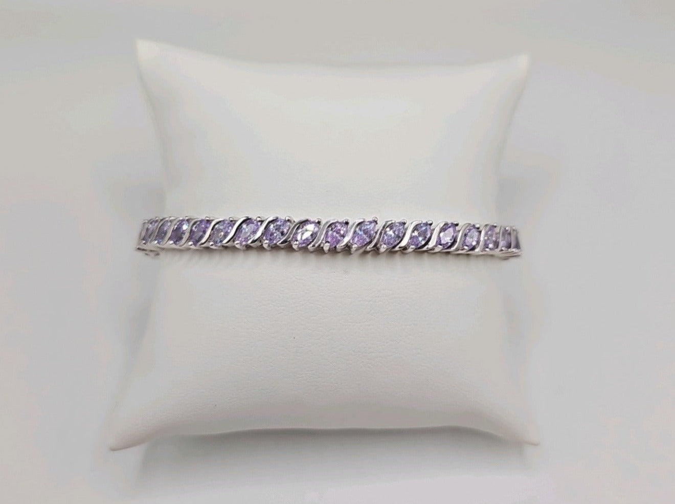 925 Sterling Silver, Purple Cubic Zirconia Bracelet, Purple CZ, Gemstones, Gemstones Bracelet, online Bracelet, Silver Bracelet, Gift for Her