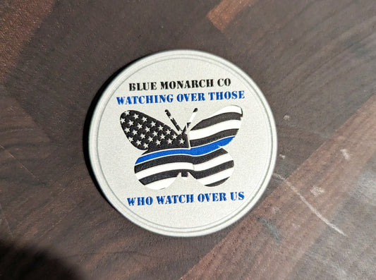 Color "Blue Line" Watching Over Those Who Watch Over Us Coin