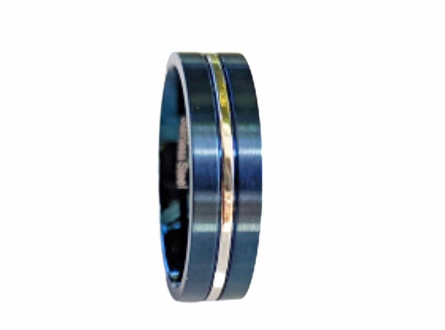 Blue Stainless Steel Ring - Men’s Jewelry