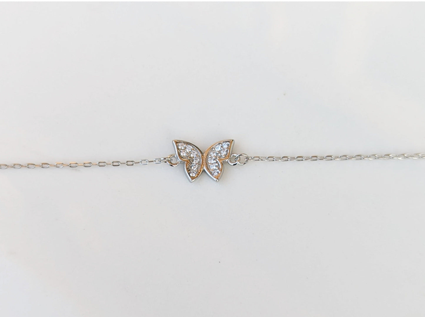 Sterling Silver Butterfly Anklet - Jewelry