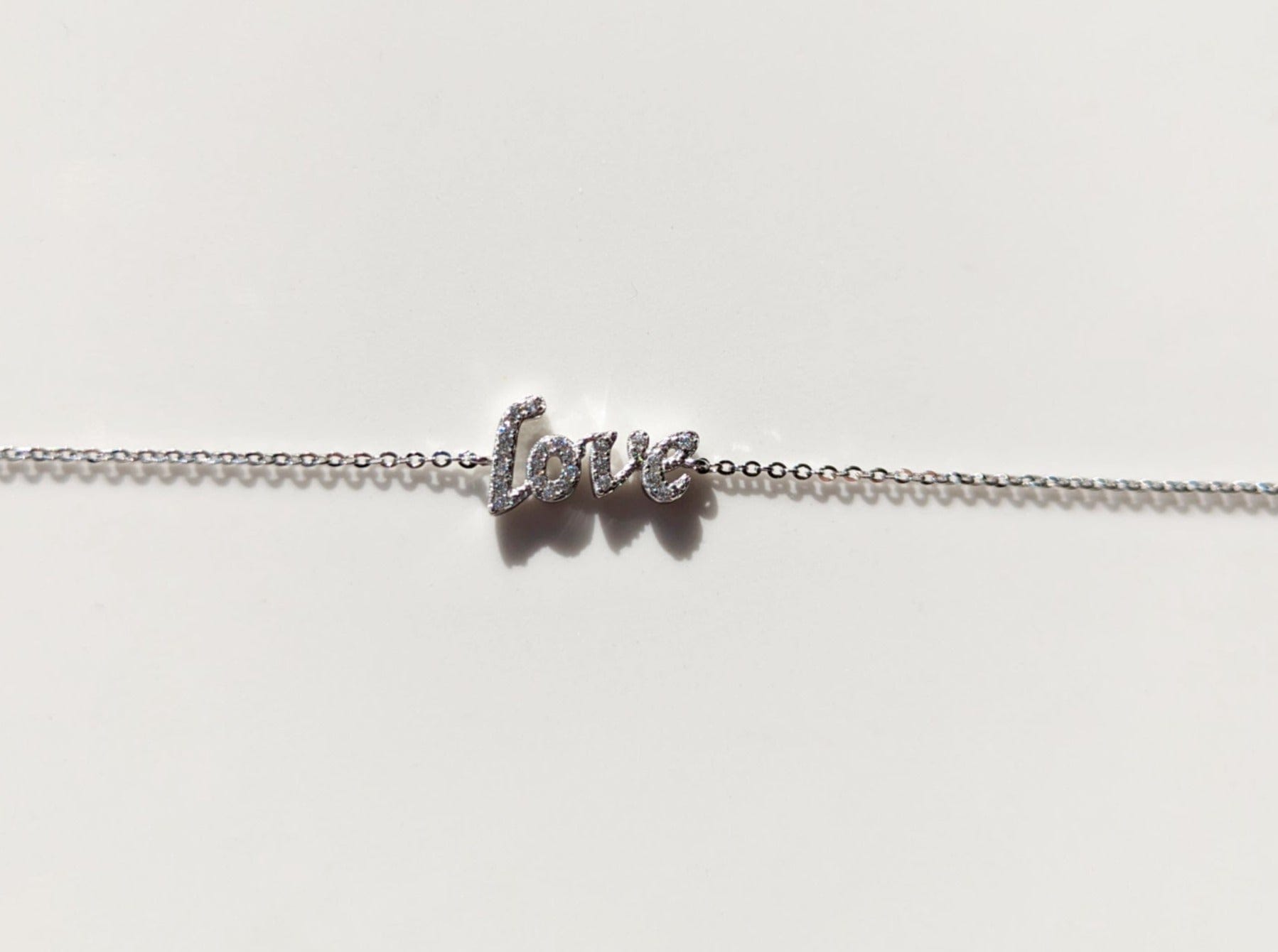 Sterling Silver Cubic Zirconia Love Bracelet - Jewelry