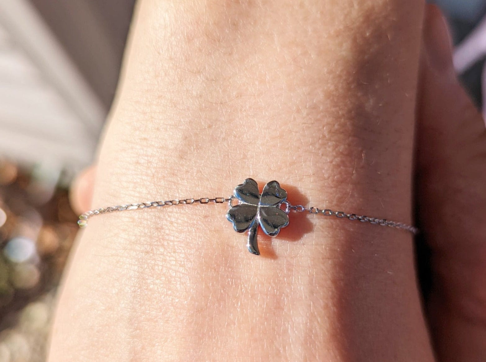 Sterling Silver Four-Leaf Clover Bracelet - Jewelry