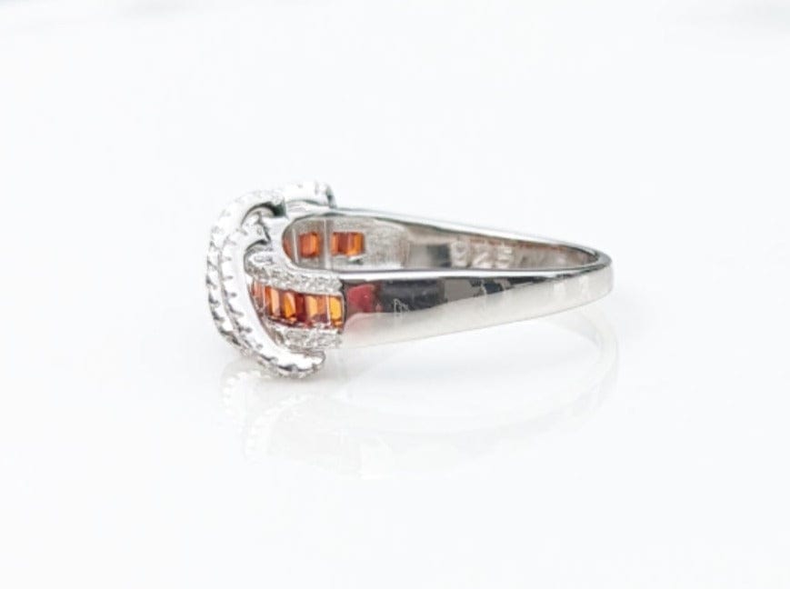 Sterling Silver Garnet Cubic Zirconia Ring - Jewelry