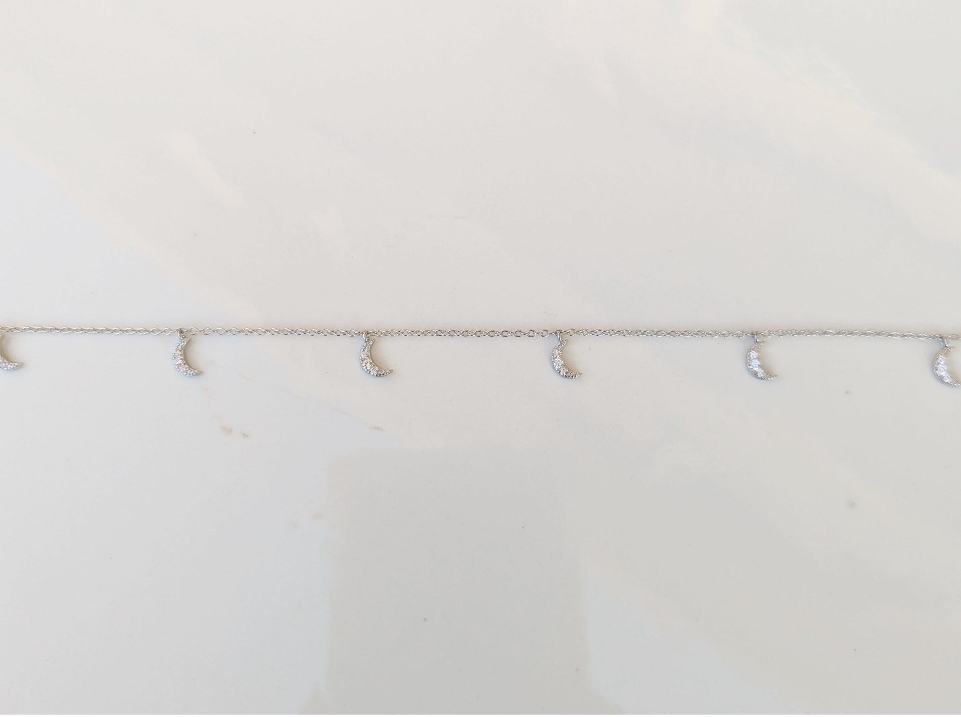 Sterling Silver Half Moon Anklet - Jewelry