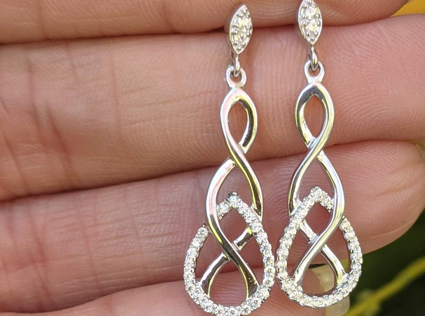 Sterling Silver Infinity Marquise Cubic Zirconia Dangle