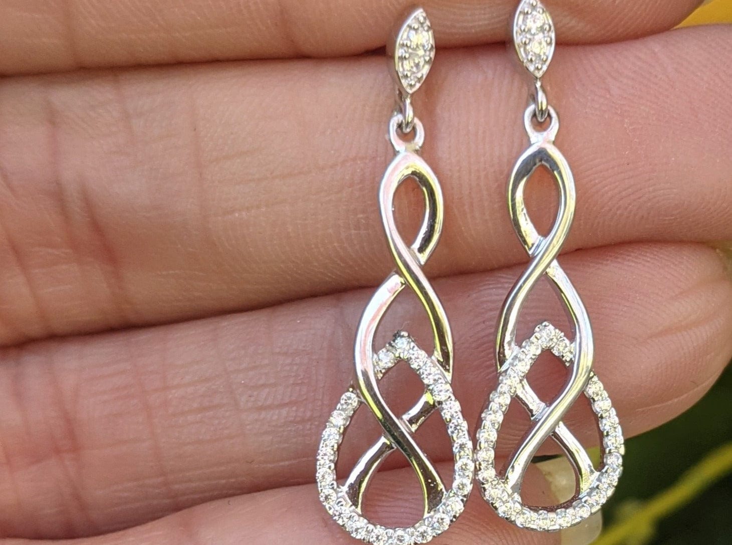 Sterling Silver Infinity Marquise Cubic Zirconia Dangle