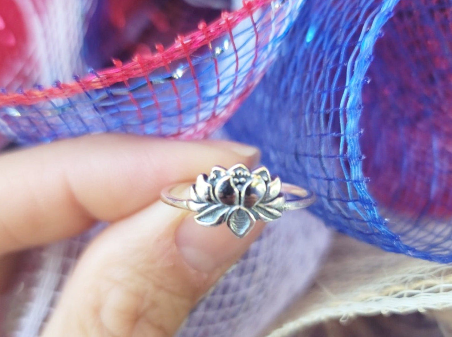Sterling Silver Lotus Flower Ring - Jewelry