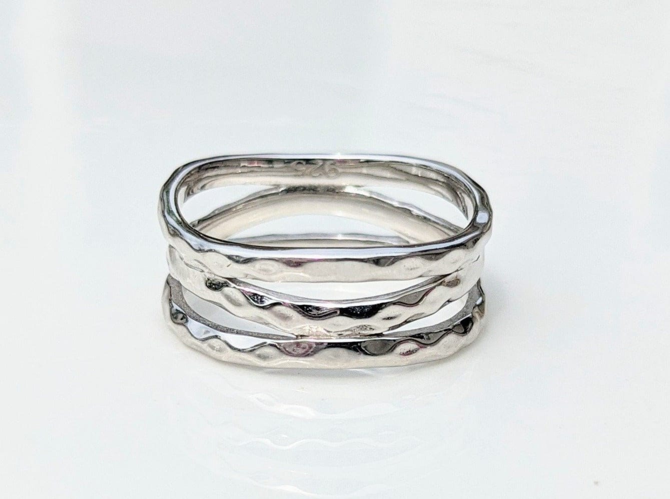 Sterling Silver Wavy Hammered Ring - Jewelry