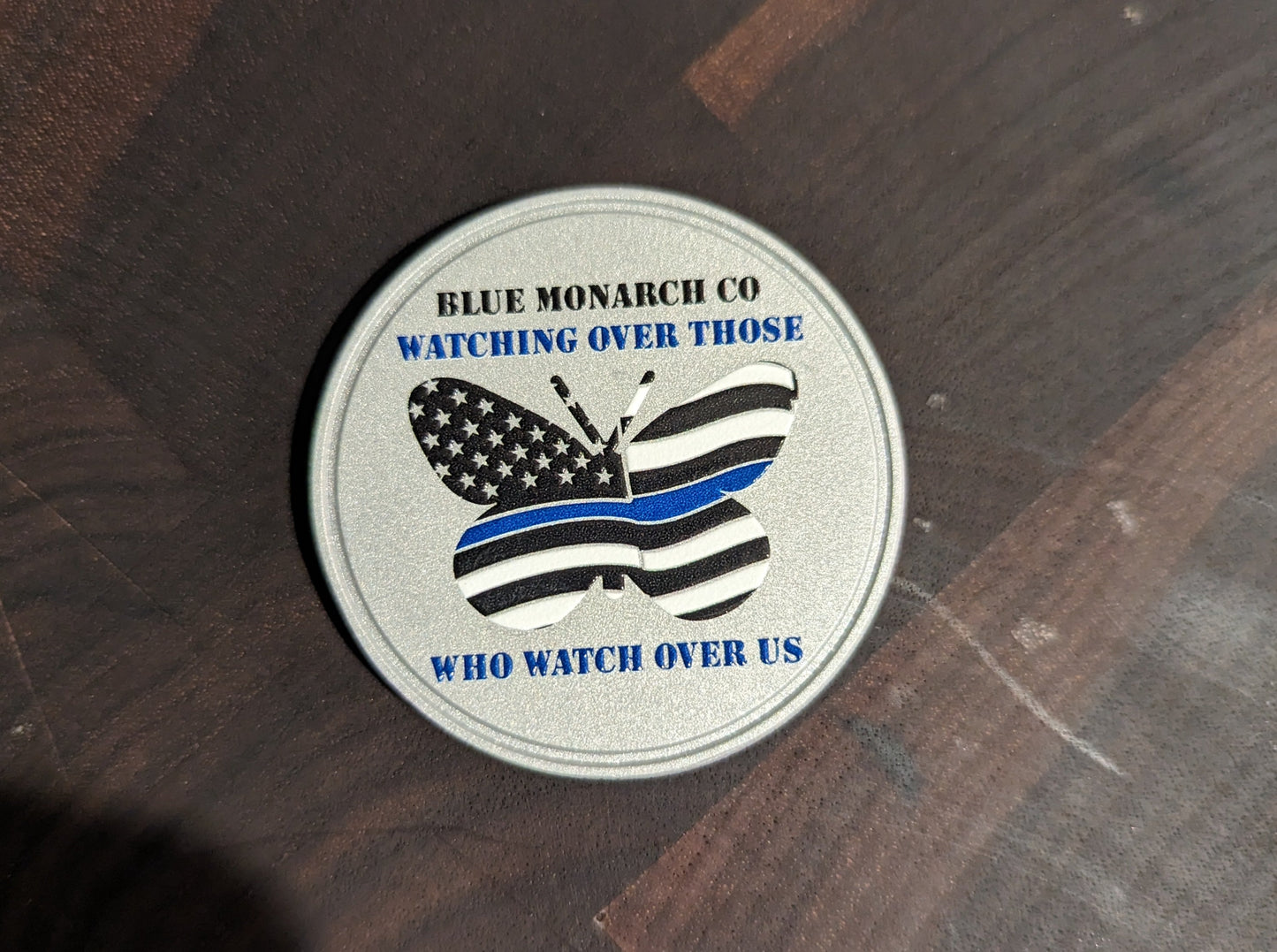 Color "Blue Line" Watching Over Those Who Watch Over Us Coin