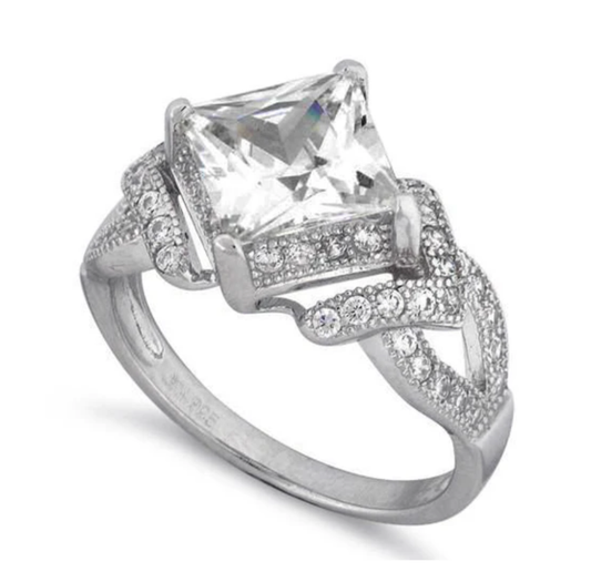 Sterling Silver Pave CZ Ring