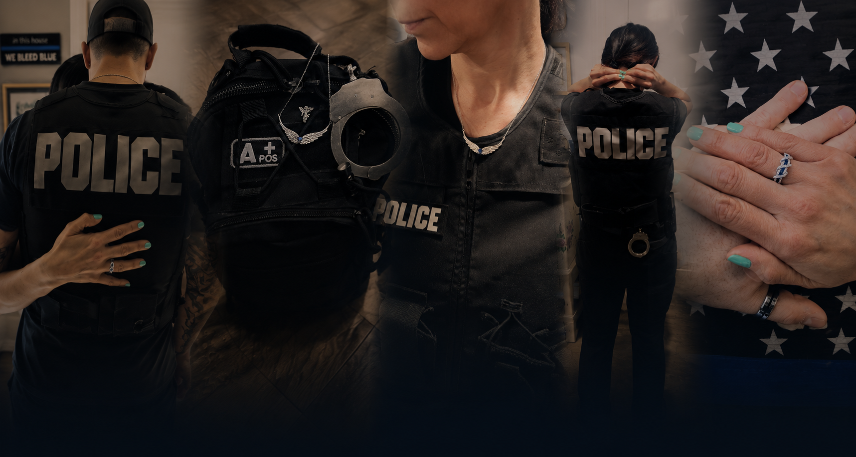 Sterling silver jewelry honoring police officers, firefighters, first responders, and the families who stand beside them.