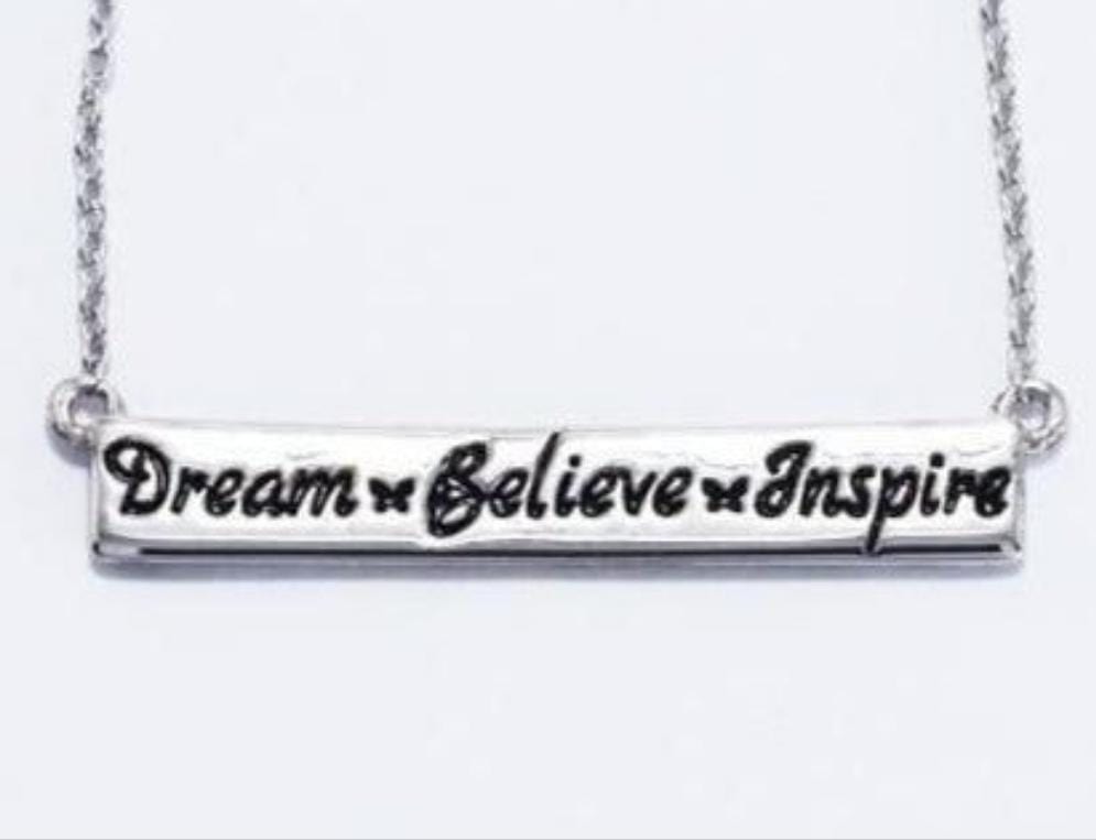 Dream. Believe. Inspire. Necklace - Sterling Silver Rhodium