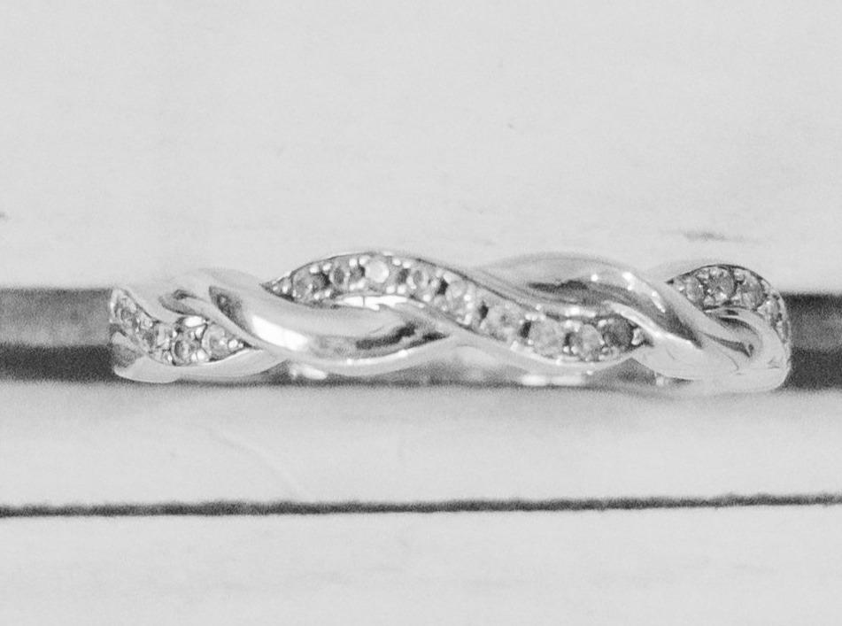 Sterling Silver Braided Cubic Zirconia Ring - Jewelry