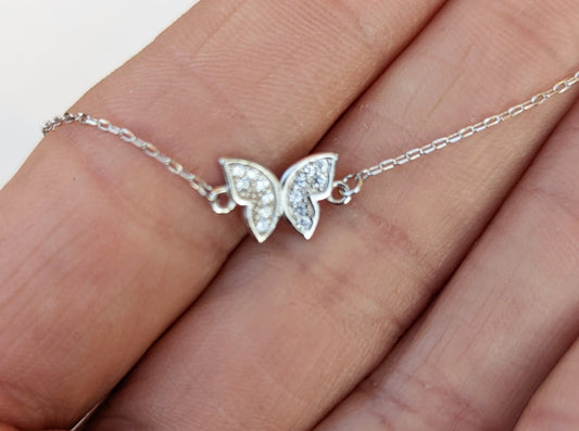 Sterling Silver Butterfly Anklet - Jewelry