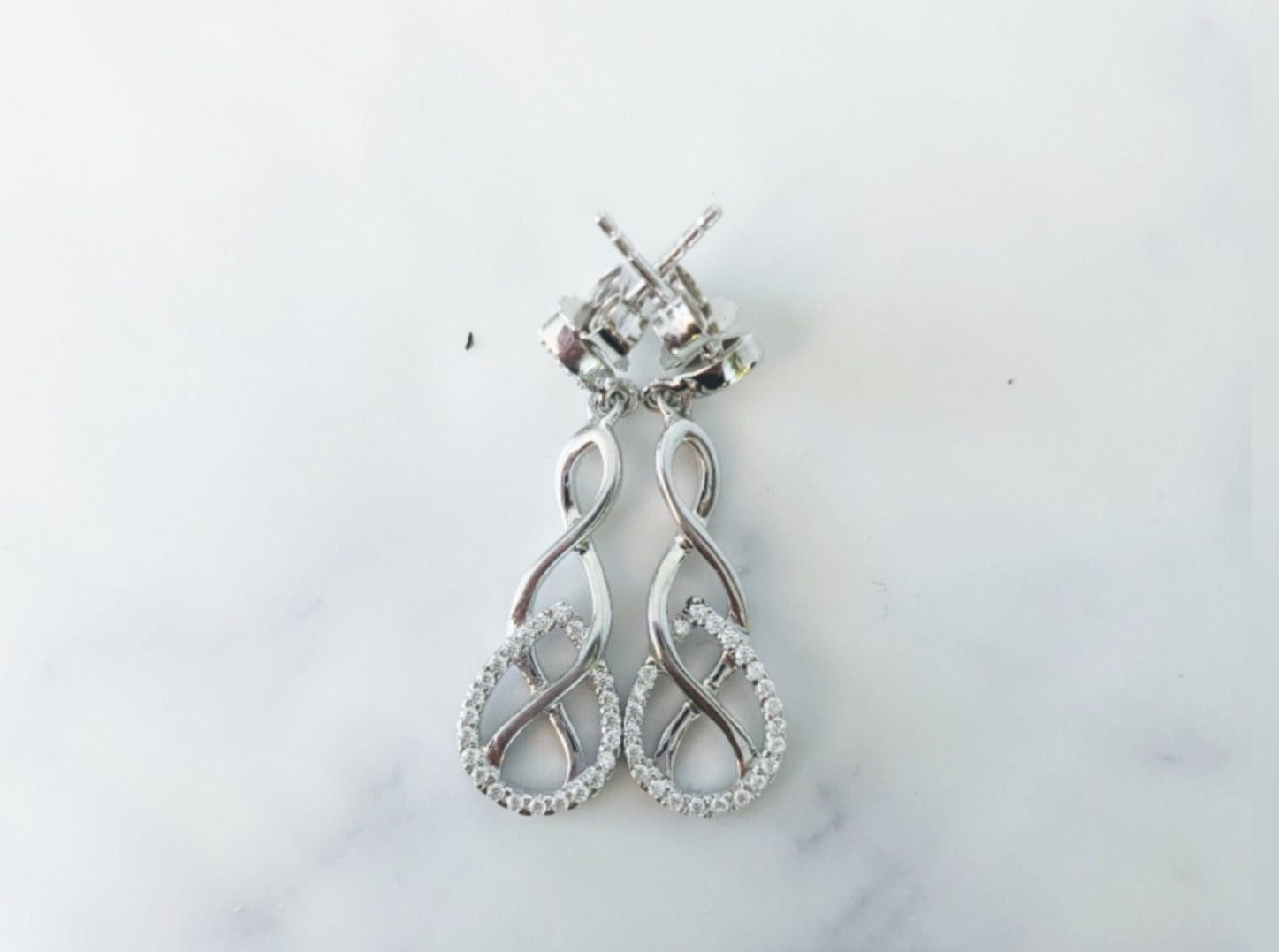 Sterling Silver Infinity Marquise Cubic Zirconia Dangle