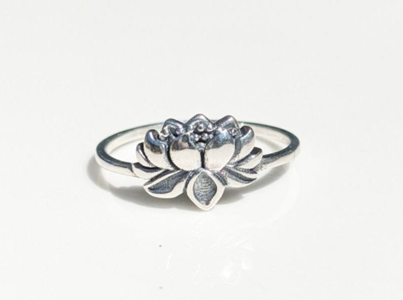 Sterling Silver Lotus Flower Ring - Jewelry
